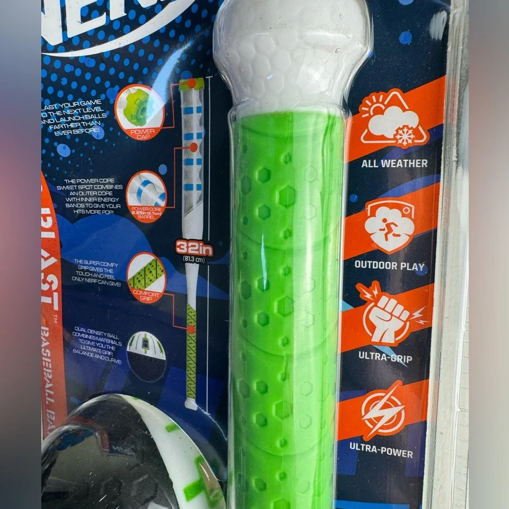 NEW NERF Power Blast Baseball Bat & Ball Set AND Wahu Flat Ball